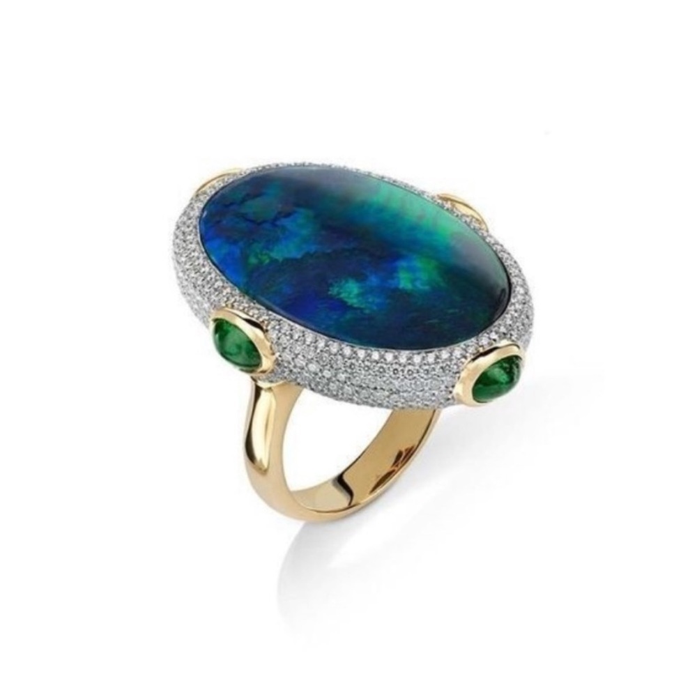 Simulated Emerald green  Ring